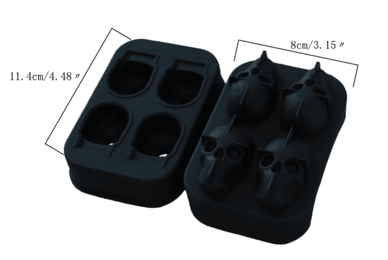 O gelo do silicone de FDA da bandeja do cubo de gelo do estilo da forma molda o molde do gelo do crânio
