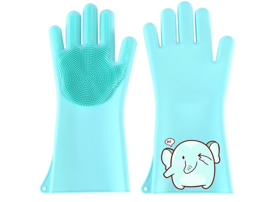 Luvas da mão do silicone da limpeza, silicone que cozinha as luvas impermeáveis para a lavanderia