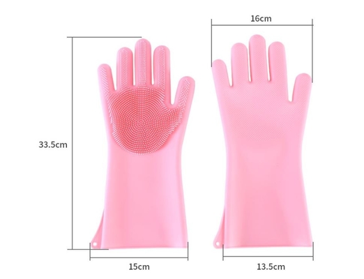 Luvas da mão do silicone da limpeza, silicone que cozinha as luvas impermeáveis para a lavanderia