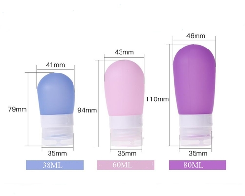 Forma da bola da esfera da garrafa da embalagem do curso do silicone da linha aérea 100ml da beleza