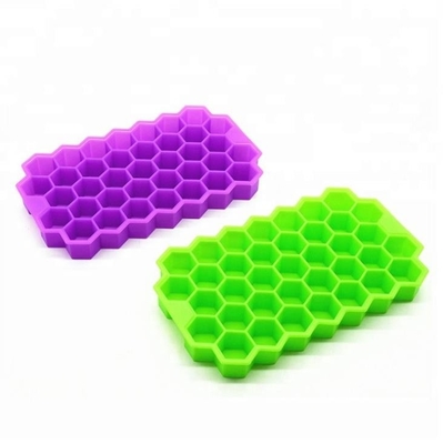 Cor verde de Mini Ice Cube Tray Yellow do silicone do favo de mel do hexágono