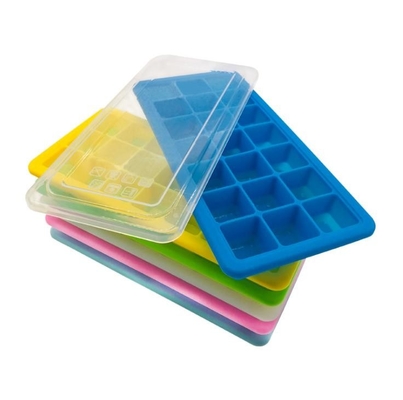 Moldes do cubo de gelo do silicone da bola, quadrado personalizado das bandejas do cubo de gelo grande
