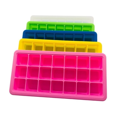 Moldes do cubo de gelo do silicone da bola, quadrado personalizado das bandejas do cubo de gelo grande