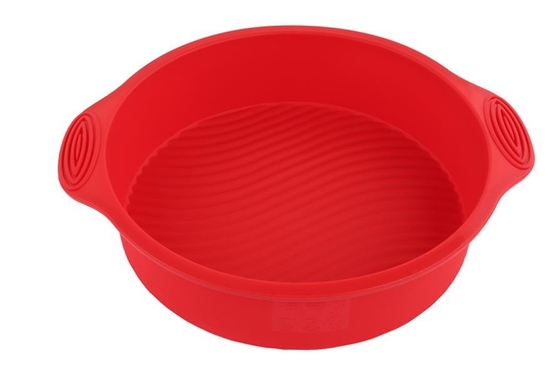 O bolo do silicone de 9 polegadas molda insípido armazenado Easile inquebrável com punho