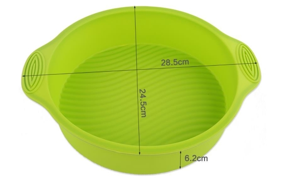 O bolo do silicone de 9 polegadas molda insípido armazenado Easile inquebrável com punho