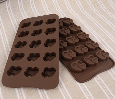 O chocolate dado forma coração do silicone da cookie molda o cofre forte de enchimento fácil da máquina de lavar louça