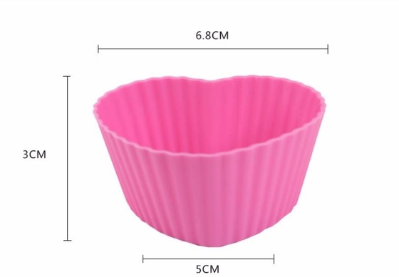 O queque colorido do silicone do queque coloca as anti bactérias da bandeja 6.8*5*3cm