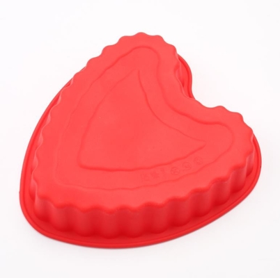 Moldes do bolo do silicone do forno, silicone que cozinha a forma flexível do coração dos moldes