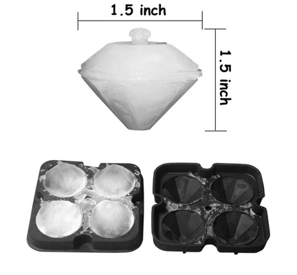 o cubo de gelo do silicone do diamante 3D molda 12*12*3.8CM para bebidas
