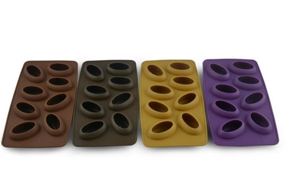 O silicone feito sob encomenda de 8 cavidades molda o produto comestível, feijão de café do molde do cubo de gelo dado forma