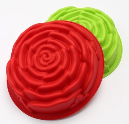 O grande cozimento do silicone do tamanho molda a cor personalizada flor de Rosa