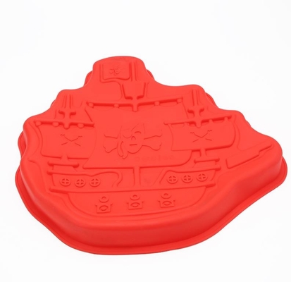 Os moldes do bolo do silicone do produto comestível, cookie do silicone moldam o barco do pirata dado forma