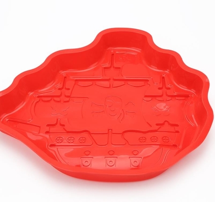 Os moldes do bolo do silicone do produto comestível, cookie do silicone moldam o barco do pirata dado forma