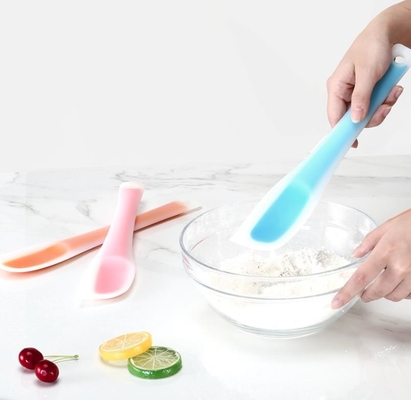 Punho branco seguro de FDA do alimento translúcido do PCS da espátula 3 da colher do silicone