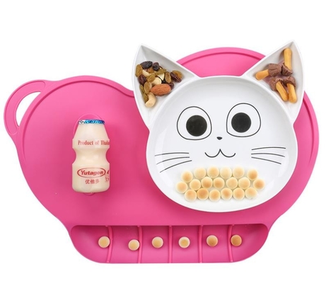 O silicone da almofada do almoço do jantar das crianças caçoa o lavagem da água do produto reusável