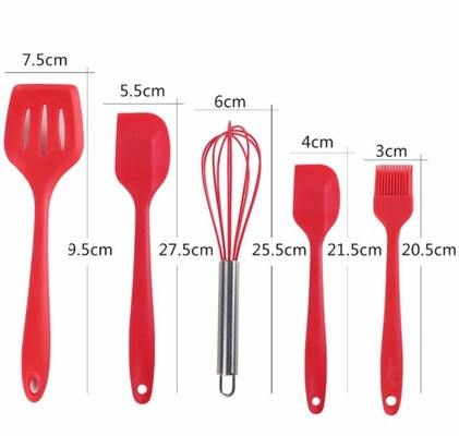 Grupos de ferramentas de Kithen do silicone do produto comestível com as 5 ferramentas diferentes do silicone