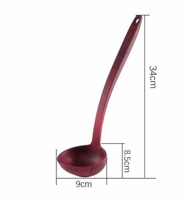 Ferramentas longas da cozinha da colher de sopa do silicone do produto comestível do punho da superfície de madeira da grão