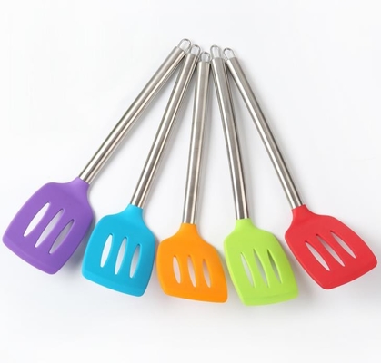o silicone de aço inoxidável do produto comestível da mão 201 entalhou Turner que cozinha a ferramenta