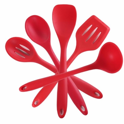 Silicone da cor vermelha de produto comestível que cozinha grupos de ferramentas da cozinha 5 estilos diferentes