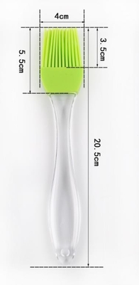 Escova plástica transparente do cozimento do silicone do produto comestível do punho do grande tamanho