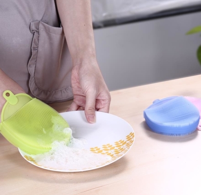 A lavagem do silicone do produto comestível escova ferramentas da cozinha na forma oval