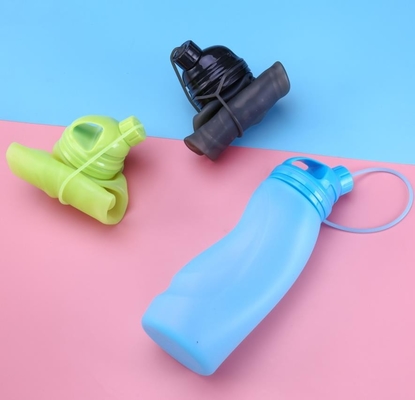 BPA livram as garrafas de água de dobramento 500ML do silicone dos esportes exteriores de produto comestível