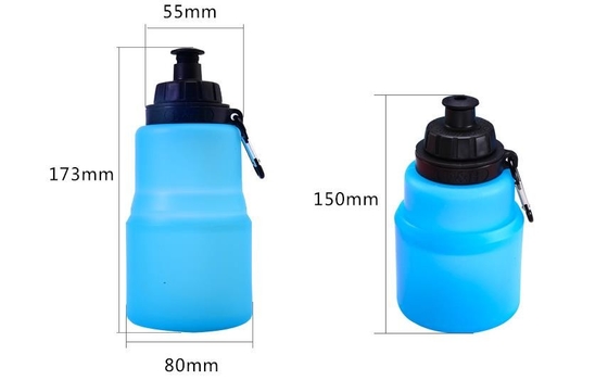 o esporte dobrável do silicone 480ML engarrafa o produto comestível BPA livre com logotipo feito sob encomenda