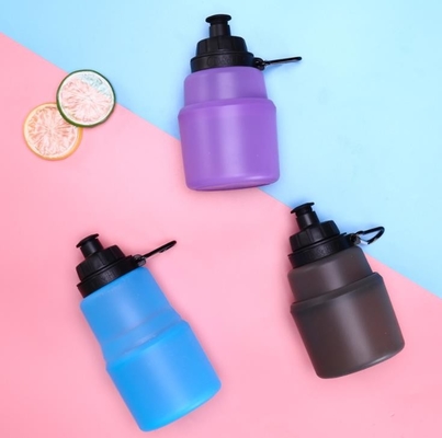 o esporte dobrável do silicone 480ML engarrafa o produto comestível BPA livre com logotipo feito sob encomenda