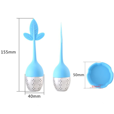 O saquinho de chá seguro do silicone do produto comestível de forma de folha três com placa BPA livra