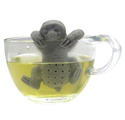 A preguiça animal deu forma ao infuser cinzento BPA do chá do silicone do produto comestível da cor livre