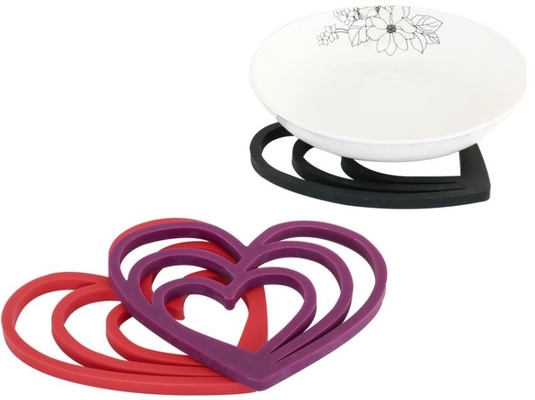 Silicone da forma do coração que come os utensílios 15.5*16cm ambiental 66g