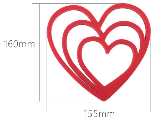 Silicone da forma do coração que come os utensílios 15.5*16cm ambiental 66g