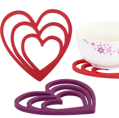 Silicone da forma do coração que come os utensílios 15.5*16cm ambiental 66g