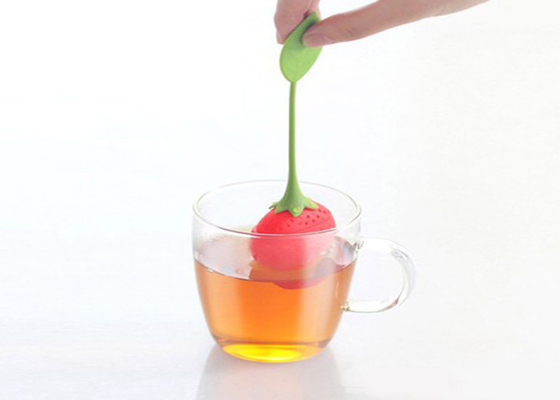 Suporte feito-à-medida do saquinho de chá do silicone do produto comestível forma bonito da morango