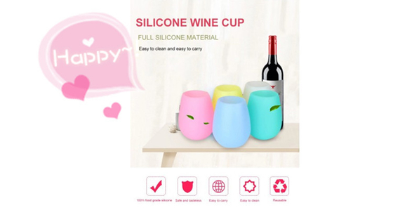 Copo colorido reusável inquebrável do vinho do silicone, vidros de vinho do silicone do café